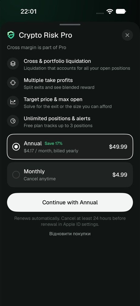 Crypto Risk Pro plans